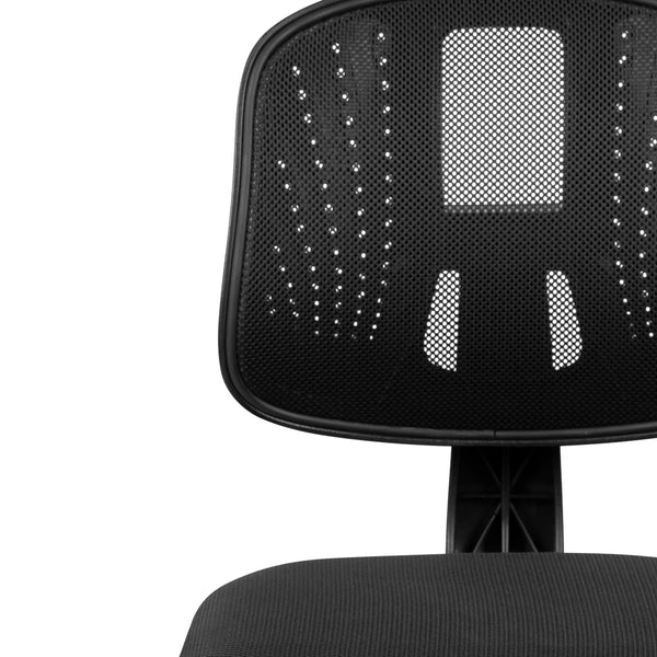 Black |#| Flash Fundamentals Mid-Back Black Mesh Swivel Task Office Chair with Pivot Back