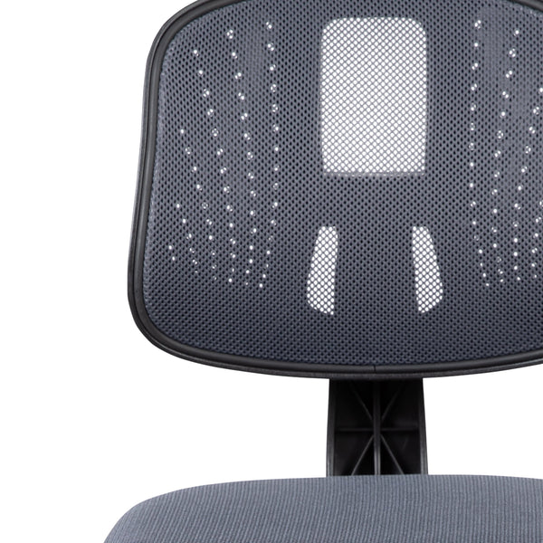 Gray |#| Flash Fundamentals Mid-Back Gray Mesh Swivel Task Office Chair with Pivot Back