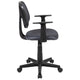 Gray |#| Flash Fundamentals Pivot Back Gray Mesh Swivel Task Office Chair with Arms