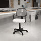 White |#| Flash Fundamentals Pivot Back White Mesh Swivel Task Office Chair with Arms