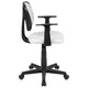 White |#| Flash Fundamentals Pivot Back White Mesh Swivel Task Office Chair with Arms
