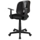 Black |#| Flash Fundamentals Pivot Back Black Mesh Swivel Task Office Chair with Arms