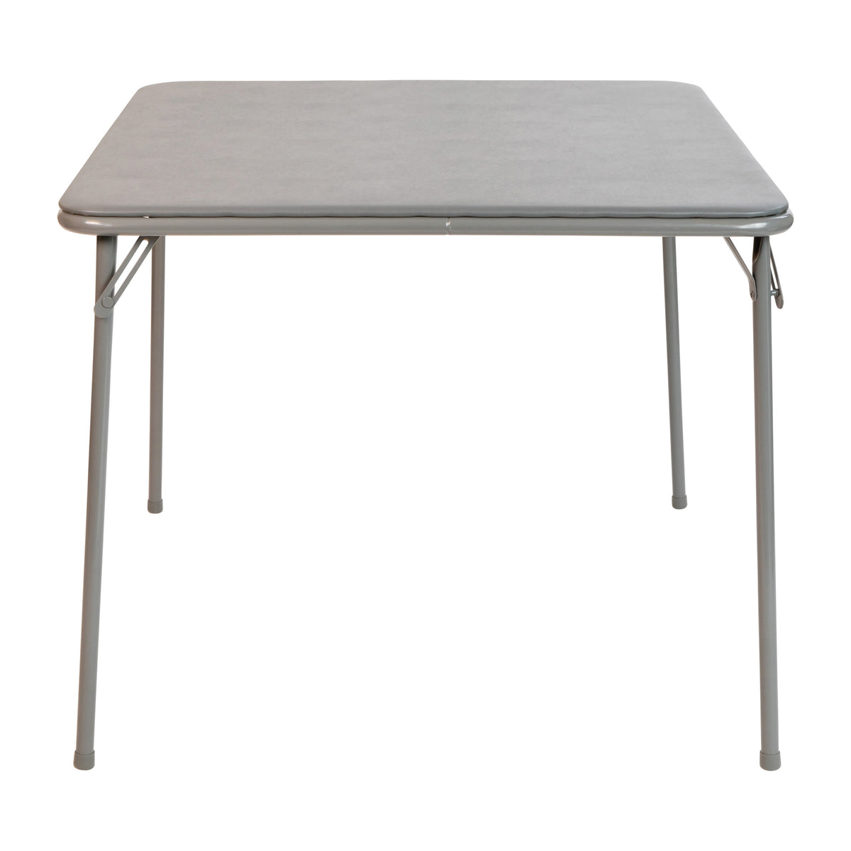 Gray |#| Gray Foldable Card Table with Vinyl Table Top - Game Table - Portable Table