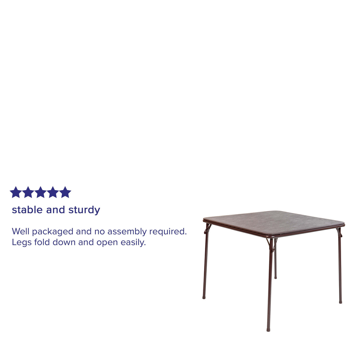 Brown |#| Brown Foldable Card Table with Vinyl Table Top - Game Table - Portable Table