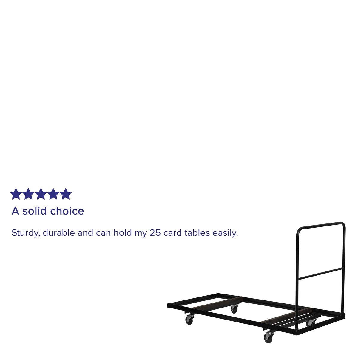 Black Folding Table Dolly for 30inchW x 72inchD Rectangular Folding Tables