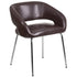 Fusion Series Contemporary LeatherSoft Side Reception Chair with Chrome Legs