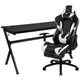 Black |#| Black/Black Gaming Desk Bundle - Cup/Headset Holder/Mouse Pad Top