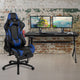 Blue |#| Black/Blue Gaming Desk Bundle - Cup/Headset Holder/Mouse Pad Top