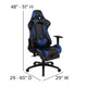 Blue |#| Black/Blue Gaming Desk Set - Cup/Headset Holder/Reclining & Footrest