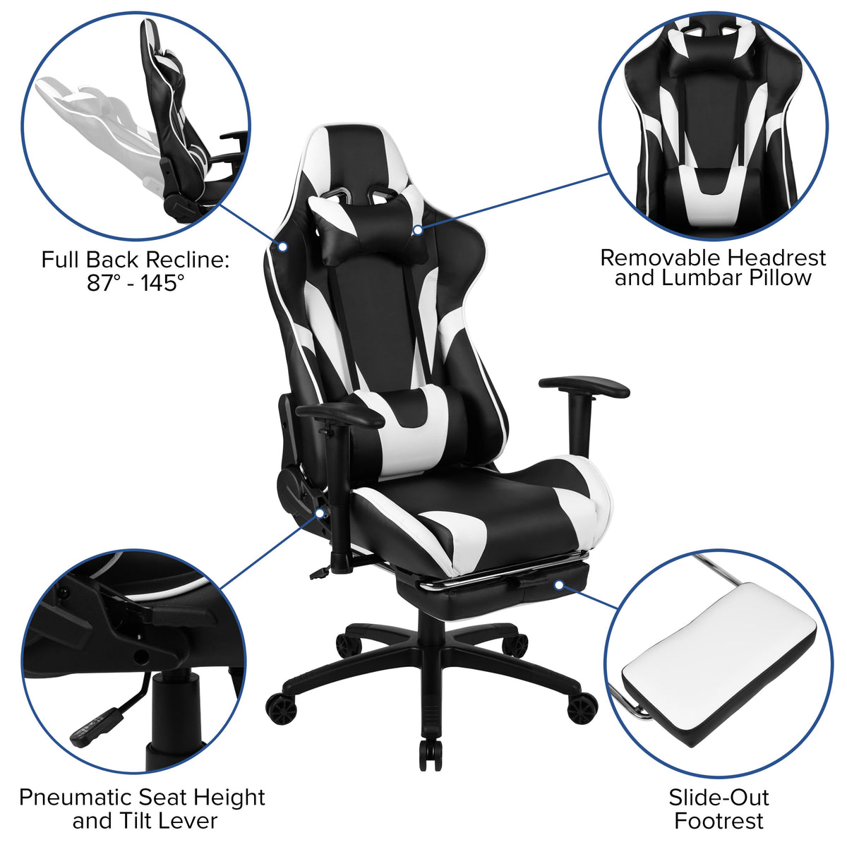 Black |#| Black Gaming Desk & Chair Set with Cup Holder, Headphone Hook, and Monitor Stand