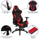 Red |#| Black Gaming Desk & Chair Set with Cup Holder, Headphone Hook, and Monitor Stand