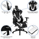 Black |#| Desk Bundle - Red Gaming Desk, Cup Holder, Headphone Hook and Reclining Chair
