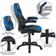 Blue |#| Black/Blue Gaming Desk Bundle - Cup/Headphone Holders, Wire Management