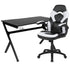 Gaming Desk and Racing Chair Set with Cup Holder, Headphone Hook & 2 Wire Management Holes