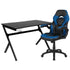 Gaming Desk and Racing Chair Set with Cup Holder, Headphone Hook & 2 Wire Management Holes