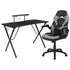 Gaming Desk and Racing Chair Set with Cup Holder, Headphone Hook, and Monitor/Smartphone Stand