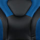 Blue |#| Black/Blue Gaming Desk Bundle - Cup & Headphone Holders/Mouse Pad Top