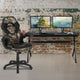 Camouflage |#| Black/Camo Gaming Desk Bundle - Cup & Headphone Holders/Mouse Pad Top