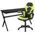 Gaming Desk and Racing Chair Set with Cup Holder, Headphone Hook and Removable Mouse Pad Top - 2 Wire Management Holes