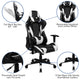 Black |#| Gaming Bundle-Desk, Cup Holder/Headphone Hook & Black Reclining Chair