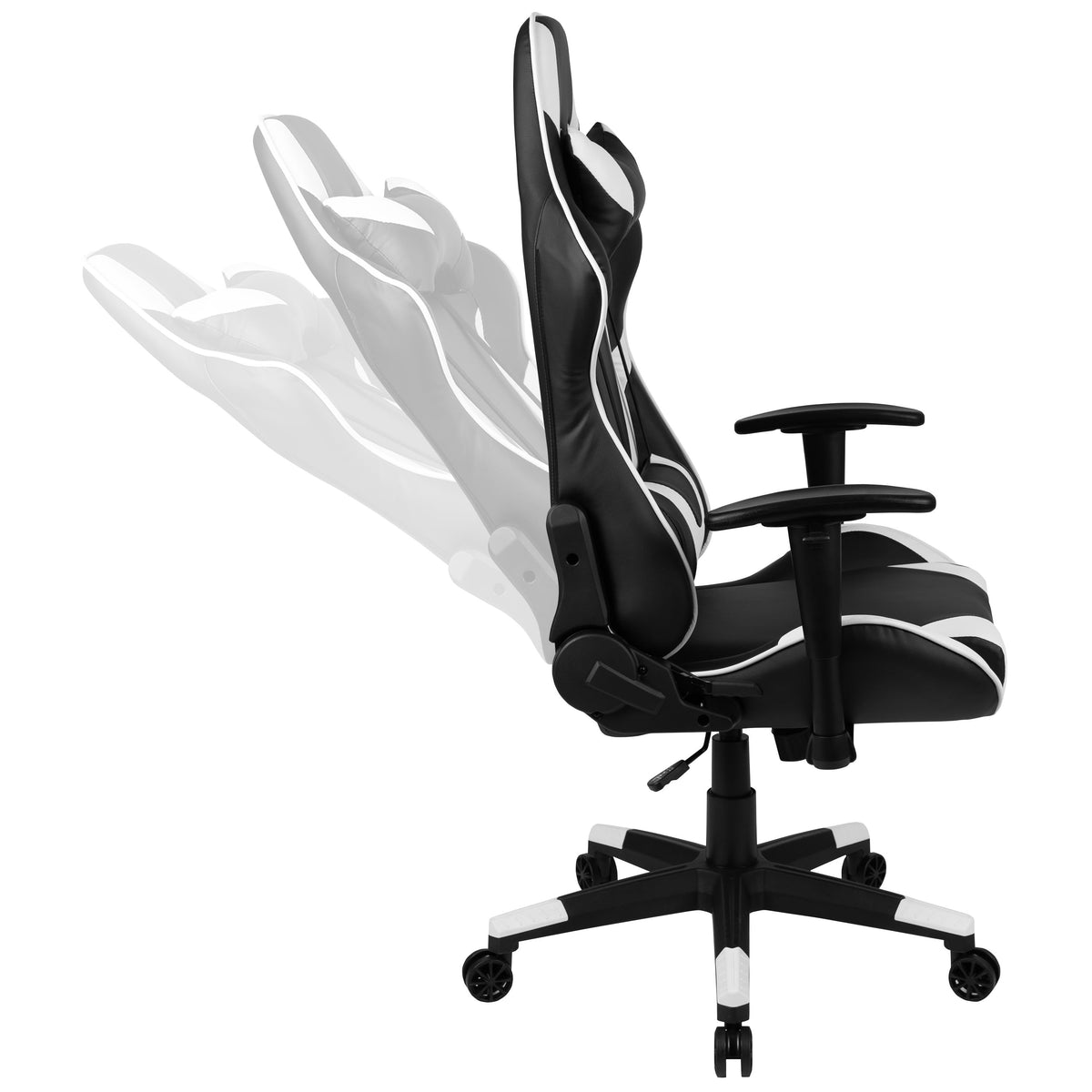 Black |#| Gaming Bundle-Desk, Cup Holder/Headphone Hook & Black Reclining Chair