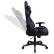 Blue |#| Gaming Bundle-Desk, Cup Holder/Headphone Hook & Blue Reclining Chair