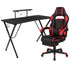 Gaming Desk with Cup Holder/Headphone Hook/Monitor Stand & Reclining Back/Arms Gaming Chair with Footrest