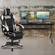 White |#| Black/White Gaming Desk Bundle - Cup/Headset Holder/Mouse Pad Top