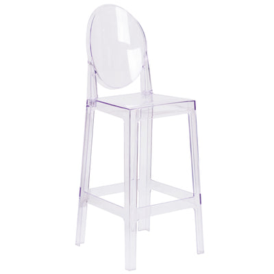 Ghost Barstool in Transparent Crystal with Oval Back