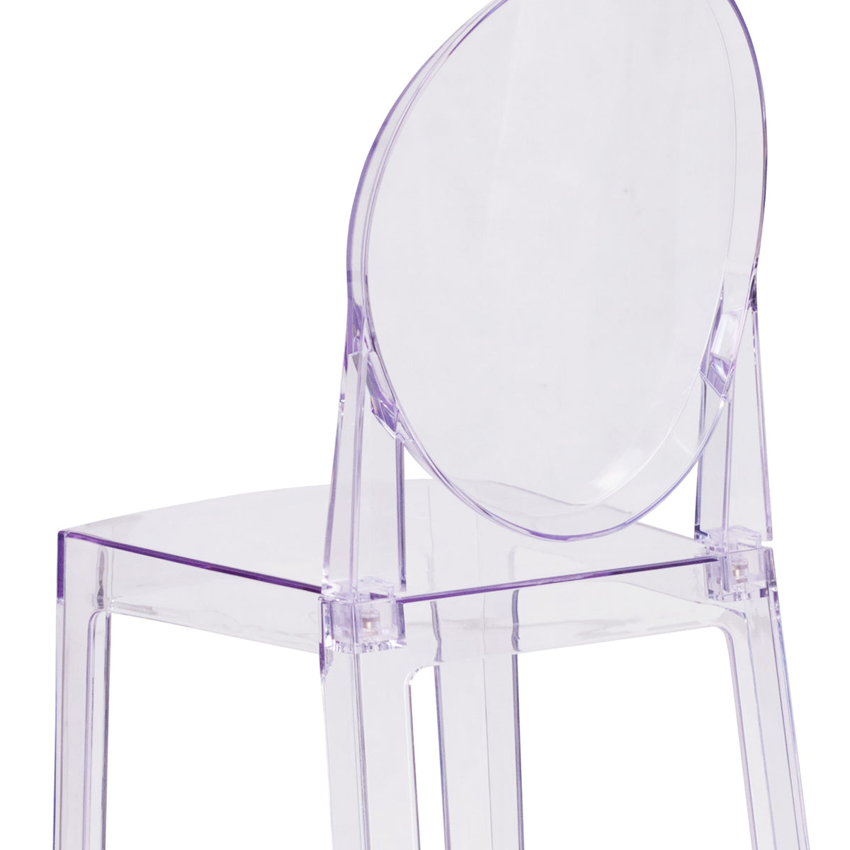 Ghost Barstool with Oval Back in Transparent Crystal - Wedding Chairs