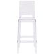 Ghost Barstool with Square Back in Transparent Crystal - Wedding Chairs