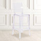 Ghost Barstool with Square Back in Transparent Crystal - Wedding Chairs