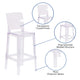 Ghost Barstool with Square Back in Transparent Crystal - Wedding Chairs