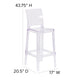 Ghost Barstool with Square Back in Transparent Crystal - Wedding Chairs