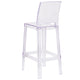 Ghost Barstool with Square Back in Transparent Crystal - Wedding Chairs