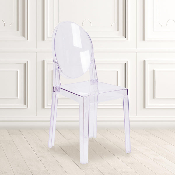 Ghost Chair with Oval Back in Transparent Crystal - Wedding Chairs