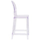 Ghost Counter Stool with Oval Back in Transparent Crystal - Wedding Chairs