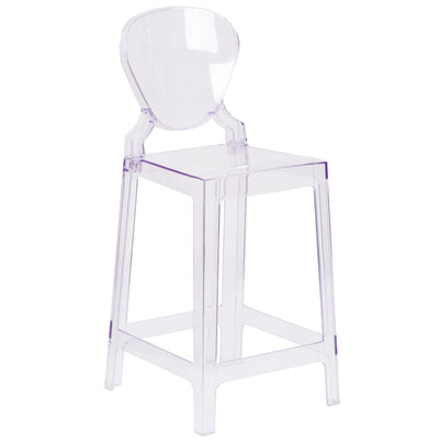Ghost Counter Stool in Transparent Crystal with Tear Back