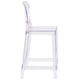 Ghost Counter Stool with Tear Back in Transparent Crystal - Wedding Chairs