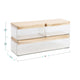 Clear/Light Natural Paulownia Top |#| Premium Clear Plastic Storage Boxes with Lt Natural Paulownia Wood Lids-3 Pack