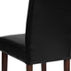 Black LeatherSoft |#| Black LeatherSoft Upholstered Parsons Chair w/Panel Stitching &Mahogany Legs