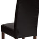 Brown LeatherSoft |#| Brown LeatherSoft Upholstered Parsons Chair w/Panel Stitching &Mahogany Legs