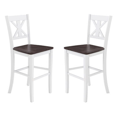 Gwendolyn Set of 2 Commercial Grade Solid Wood Modern Farmhouse Counter Height Barstool - View 1