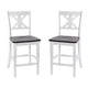 White Wash |#| Commercial Grade Wooden Counter Height Stool in Antique White Wash, Set of 2