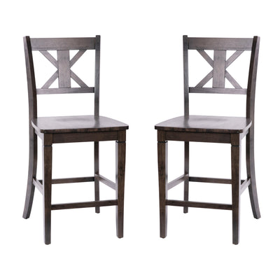 Gwendolyn Set of 2 Commercial Grade Solid Wood Modern Farmhouse Counter Height Barstool - View 1