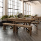 Antique Rustic |#| Solid Pine Farm Dining Table with X-Style Legs in Antique Rustic - 7' x 40inch