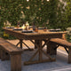 Antique Rustic |#| Solid Pine Farm Dining Table with X-Style Legs in Antique Rustic - 7' x 40inch