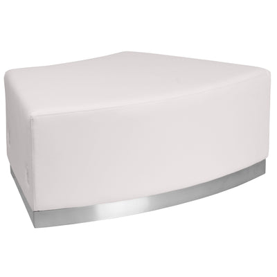 HERCULES Alon Series LeatherSoft Backless Convex Chair with Brushed Stainless Steel Base - View 1