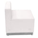 Melrose White |#| White LeatherSoft Chair w/Brushed Stainless Steel Base - Reception Furniture