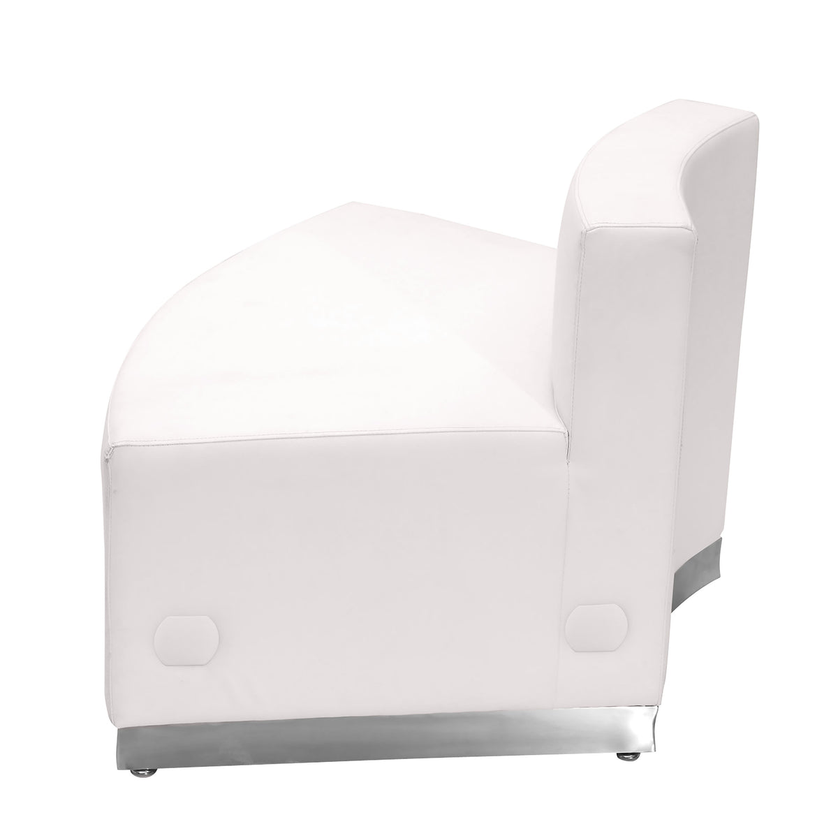 Melrose White |#| White LeatherSoft Convex Chair w/Stainless Steel Base - Reception Furniture